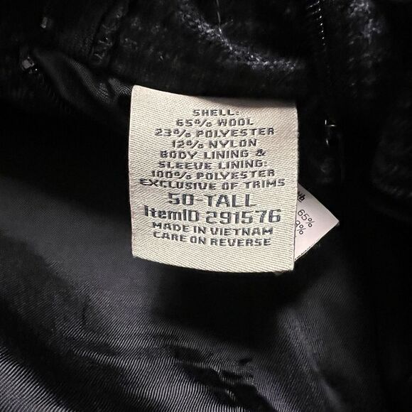 Vintage LL Bean Wool Blend 50 Tall Sport Coat Blazer Overcoat Retro Houndstooth - Picture 6 of 12